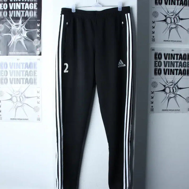 [BUNJANG] Adidas Training Pants Black / (L-XL) 아디다스 트레이닝복 바지 축구 풋살 밴딩 블랙-253F