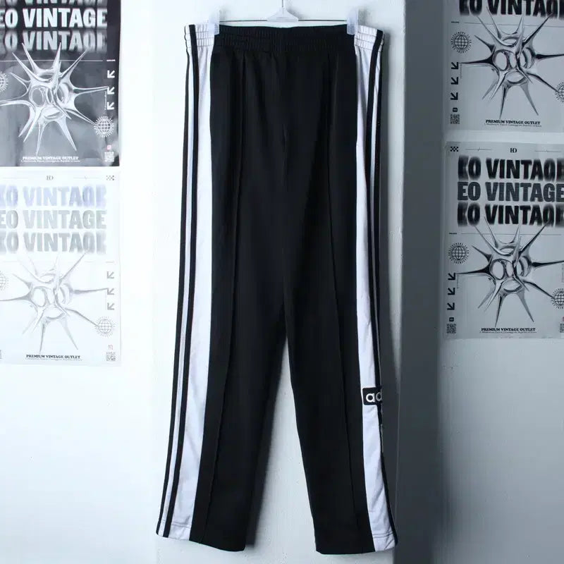 [BUNJANG] Adidas Training Pants Side Button Black / (XS) 아디다스 트레이닝복 바지 사이드버튼 블랙 올드스쿨-2540