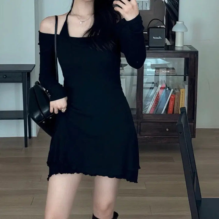 [BUNJANG] Halter Neck Ribbed Dress / 홀터텍 골지 원피스