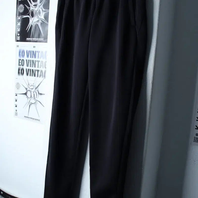 [BUNJANG] Spider Training Pants Black / (M-L) 스파이더 트레이닝복 바지 작은사용감 블랙 밴딩 무지-2544