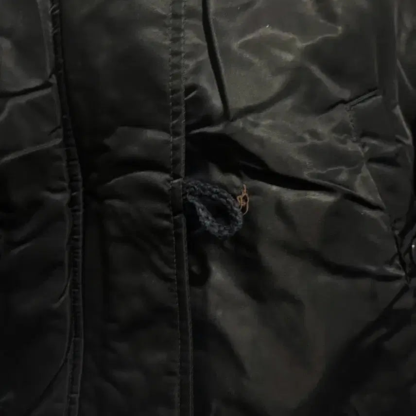 [BUNJANG] Vintage Navy Hooded Fur Padded Jumper / 빈티지 네이비 후드 퍼 패딩 점퍼