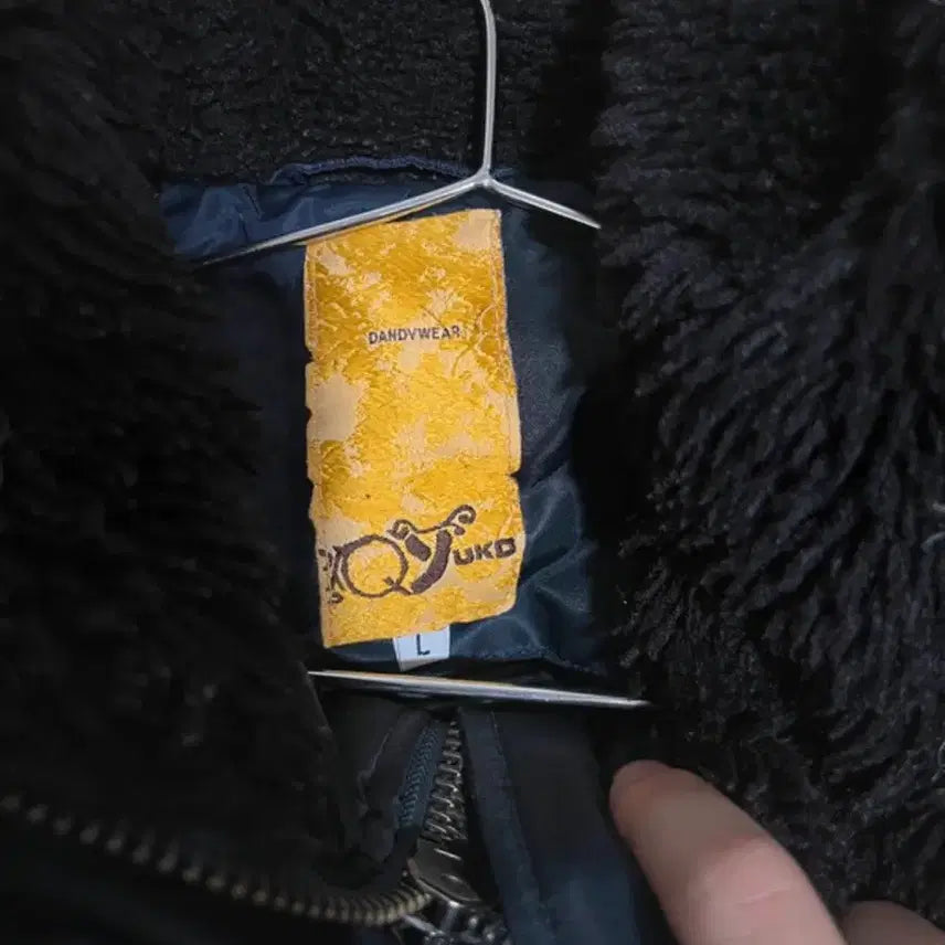 [BUNJANG] Vintage Navy Hooded Fur Padded Jumper / 빈티지 네이비 후드 퍼 패딩 점퍼