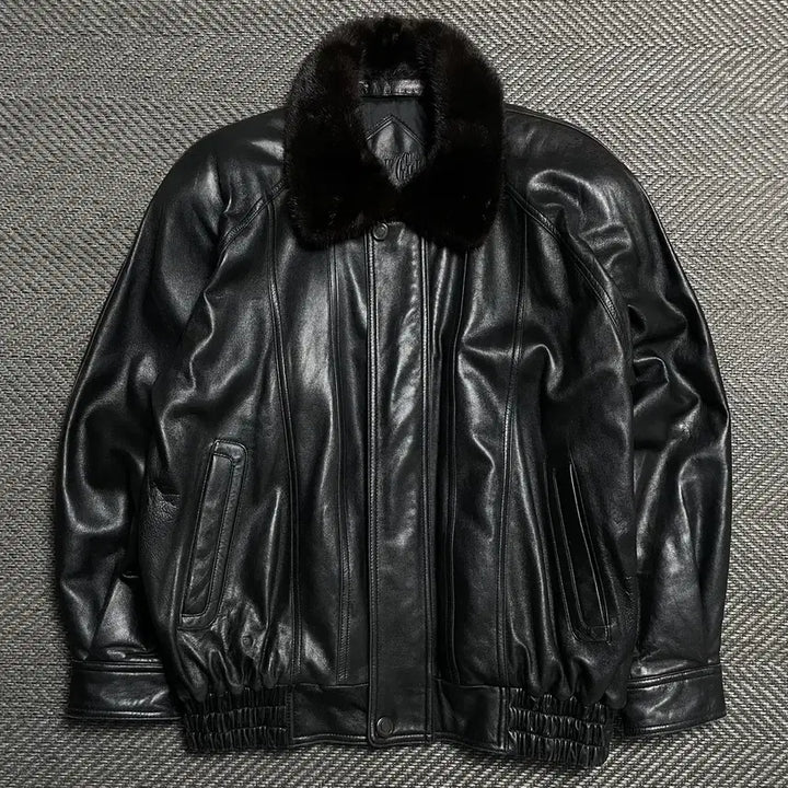 [BUNJANG] Arpeggio Lambskin Fur Mustang Leather Jacket / Arpeggio 아카이브 램스킨 퍼 무스탕 가죽자켓o 5256