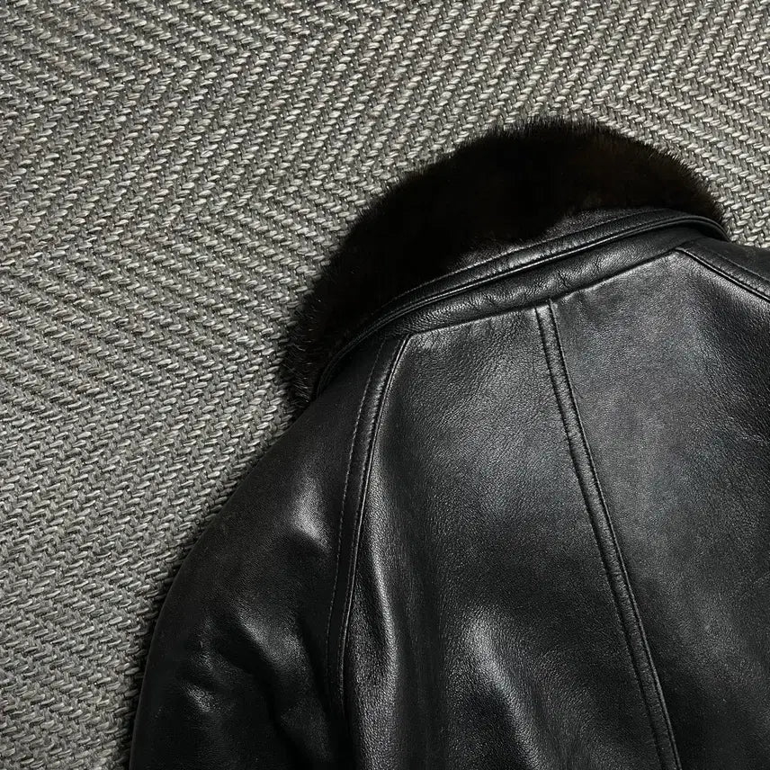 [BUNJANG] Arpeggio Lambskin Fur Mustang Leather Jacket / Arpeggio 아카이브 램스킨 퍼 무스탕 가죽자켓o 5256