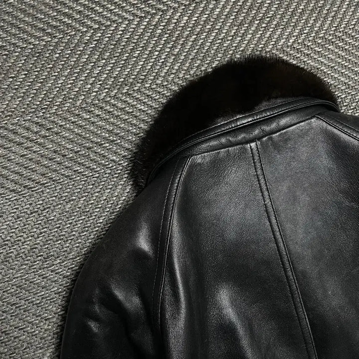 [BUNJANG] Arpeggio Lambskin Fur Mustang Leather Jacket / Arpeggio 아카이브 램스킨 퍼 무스탕 가죽자켓o 5256