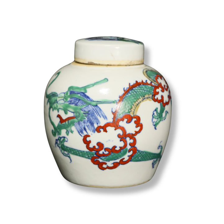 [BUNJANG] Qing Dynasty Two-Color Dragon Jar / 청대 투채 운룡문 유개호 [중국도자기]