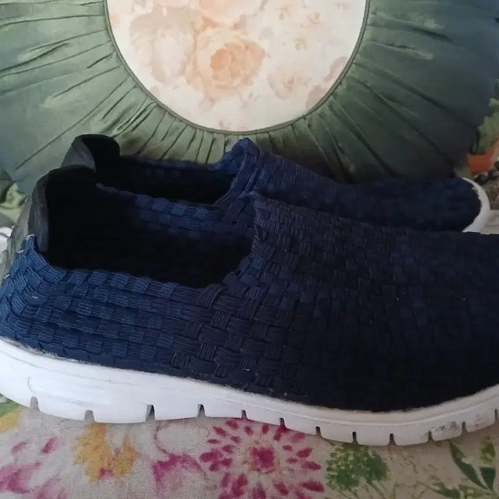 [BUNJANG] Hoboken Navy Woven Slip-on Sneakers / 호보켄 네이비 우븐 슬립온 운동화260