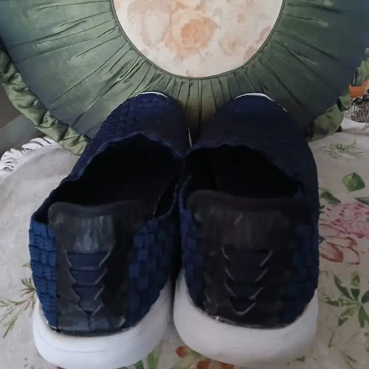 [BUNJANG] Hoboken Navy Woven Slip-on Sneakers / 호보켄 네이비 우븐 슬립온 운동화260