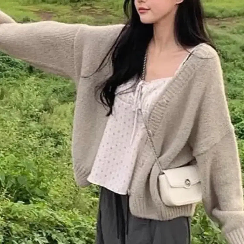 [BUNJANG] Alpaca Cardigan - Light Khaki/Pink / 알파카 가디건-연카키.연분홍 2가지 색상있음