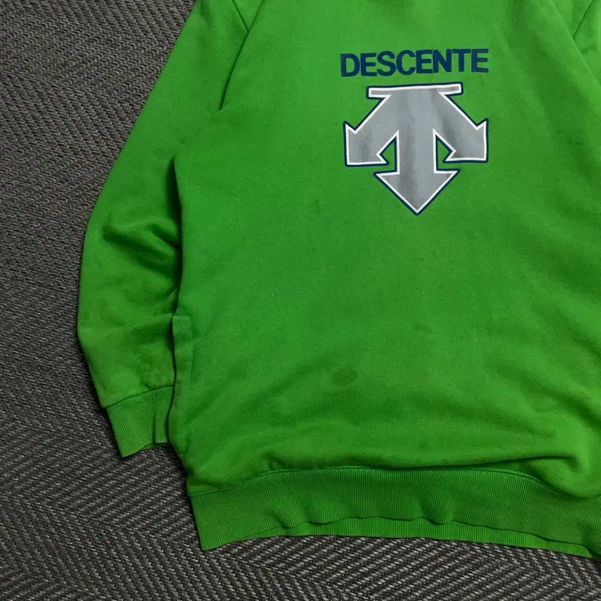 [BUNJANG] Descente Big Logo Oversized Hoodie Green / 데상트 빅로고 박시핏 후드 티셔츠 그린y 5245