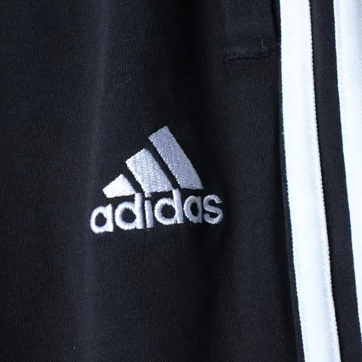[BUNJANG] Adidas Training Pants Black Three-Stripe Jogger / W(XS) 아디다스 트레이닝복 바지 블랙 삼선 조거 밴딩 면-2551