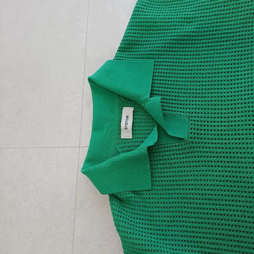 [BUNJANG] System Homme Eyelet Open Collar Knit / 시스템옴므 아일렛 오픈 칼라 니트