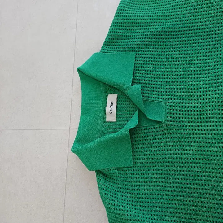 [BUNJANG] System Homme Eyelet Open Collar Knit / 시스템옴므 아일렛 오픈 칼라 니트