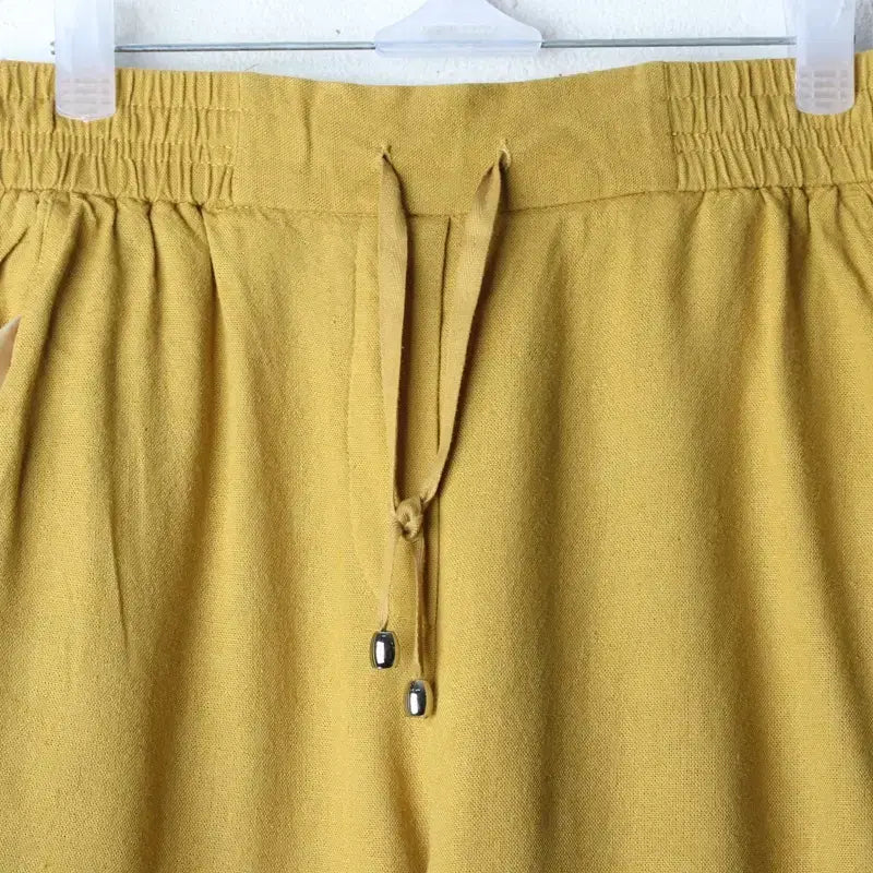 [BUNJANG] Zio Songzio Linen Training Pants / W(S-M) 지오송지오 트레이닝복 바지 밴딩 노랑 린넨 마-2559