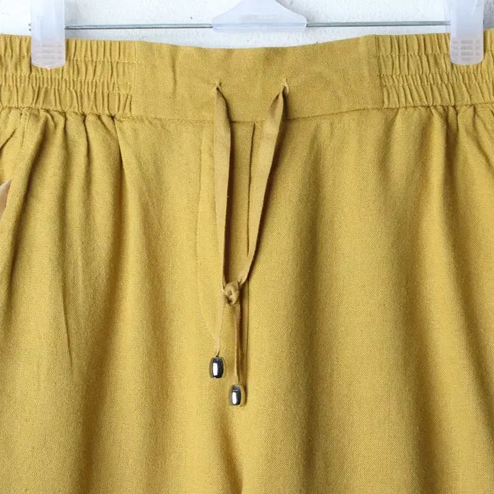 [BUNJANG] Zio Songzio Linen Training Pants / W(S-M) 지오송지오 트레이닝복 바지 밴딩 노랑 린넨 마-2559