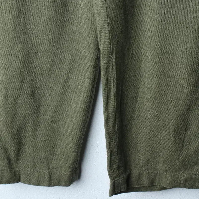 [BUNJANG] ZIOZIO Training Pants Khaki Linen Trousers / W(S-M) 지오송지오 트레이닝복 바지 밴딩 카키 린넨 마-255A