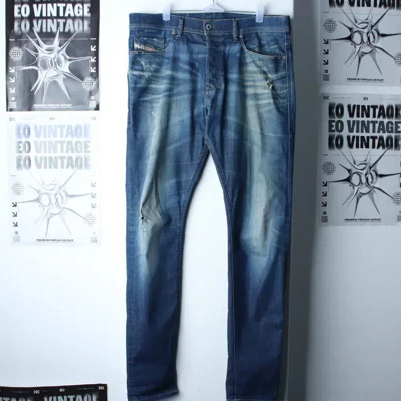 [BUNJANG] Diesel Slim Fit Washed Jeans / (XL-2XL) 디젤 청바지 데님 빅사이즈 슬림핏 워싱 찢청-255C