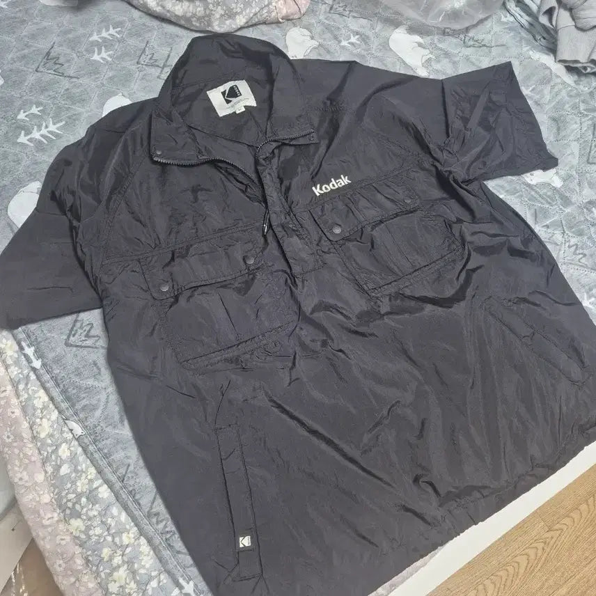 [SOLD OUT] 코닥 반팔 아노락 블랙 바람막이 xl