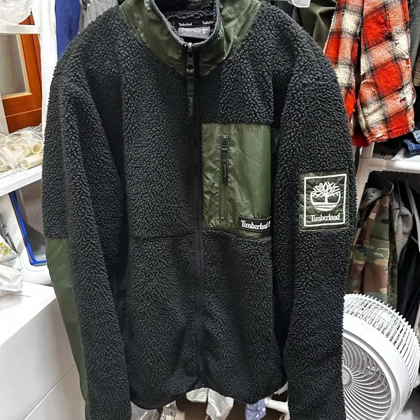 [BUNJANG] Timberland Fleece Jacket / 팀버랜드 블랙/카키 양털 플리스 자켓