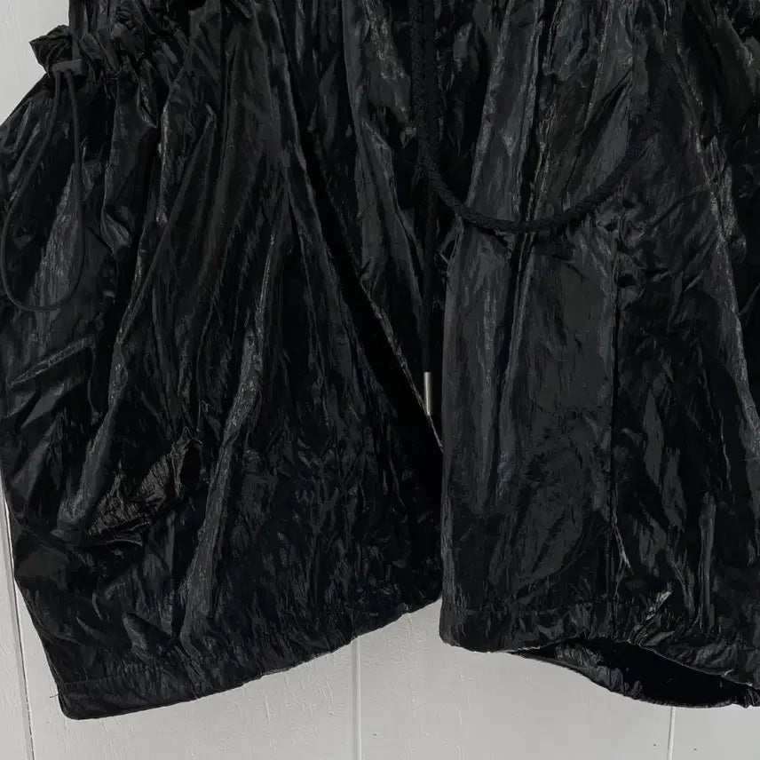 [BUNJANG] Vintage Faux Leather Pleated Mini Skirt / VINTAGE 레더 스트링 플리츠 미니 스커트