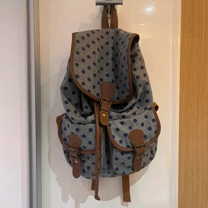 [BUNJANG] Vintage Polka Dot Backpack / 일본 빈티지 땡땡이 무늬 백팩