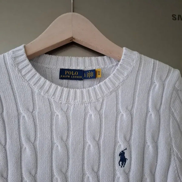 [SOLD OUT] 폴로 랄프로렌 케이블 반팔 니트 흰색