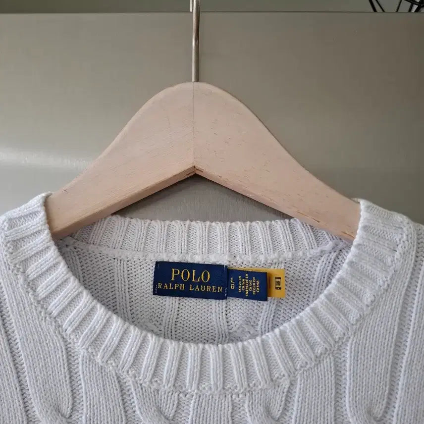 [SOLD OUT] 폴로 랄프로렌 케이블 반팔 니트 흰색