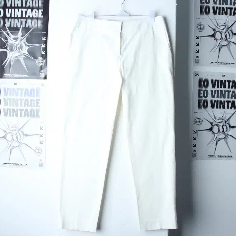 [BUNJANG] W(L) Duel Slacks Lightweight Pants White / W(L) 듀엘 슬랙스 경량 바지 화이트 무지 일자핏-2561