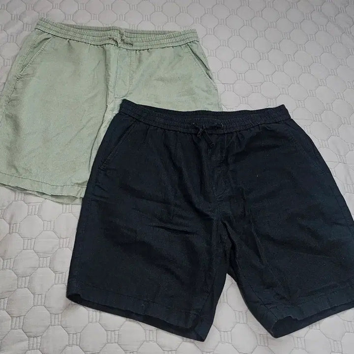 [BUNJANG] Musinsa Linen Shorts (34) - Set of 2 / 무신사 리넨 반바지 2장