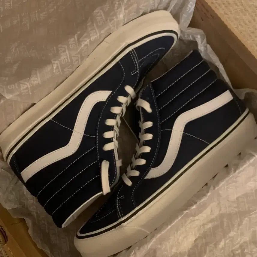 [BUNJANG] Vans 38DX Skate Hi Dress Blue Sneakers / 반스 38dx 스케이트 하이 280 드레스블루 새상품