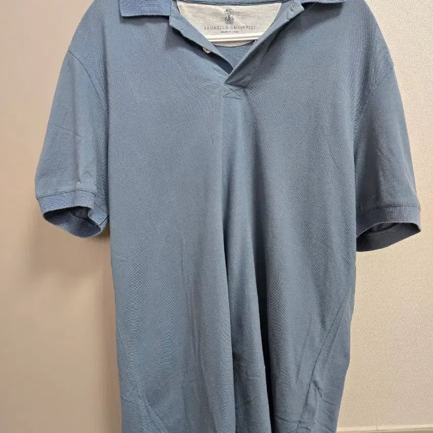 [BUNJANG] Brunello Cucinelli Sky Blue Short-Sleeve Polo Shirt - Medium / 브루넬로 쿠치넬리 하늘색 반팔 카라티 M