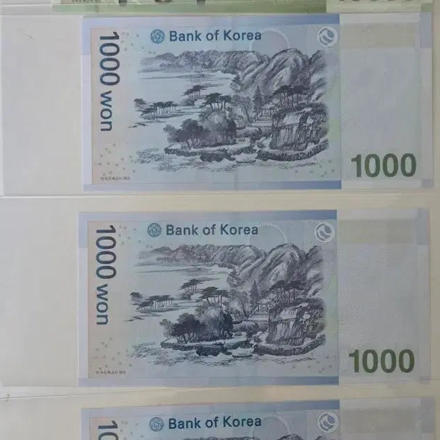 [BUNJANG] Korean Bank Notes Bundle - 10,000 KRW and 1,000 KRW Bills / 한국은행 4쌍둥이 만원/천원 지폐 모음(4567846번)