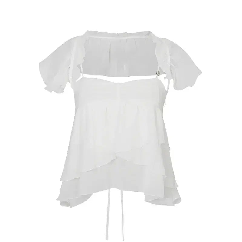 [SOLD OUT] 페인오어플레져 ella cape blouse 엘라 케이프 블라우스