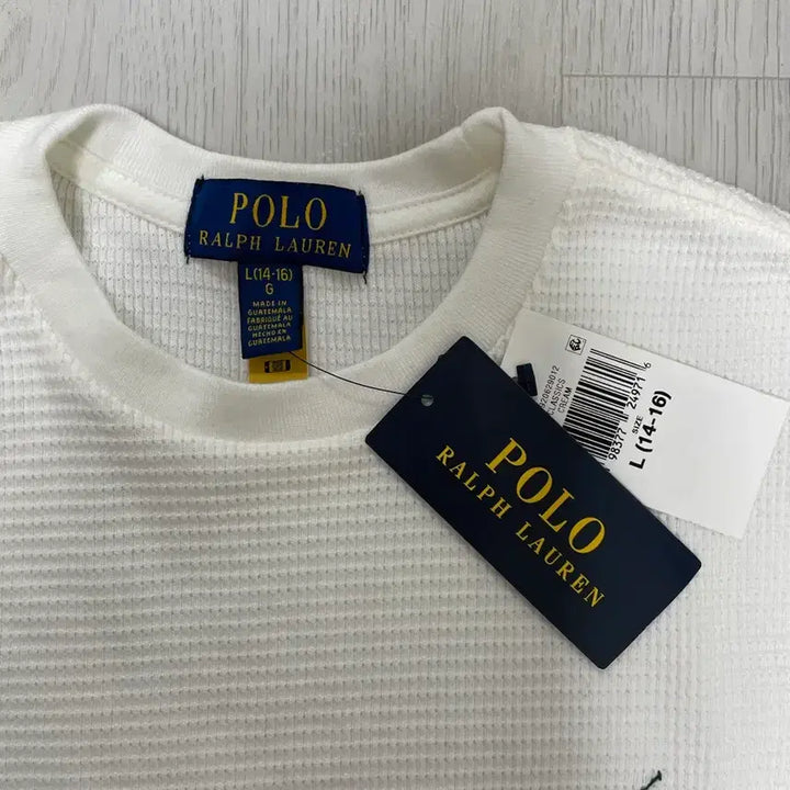 [SOLD OUT] 폴로 랄프로렌 와플 롱슬리브 흰색 L (14-16) 새상품