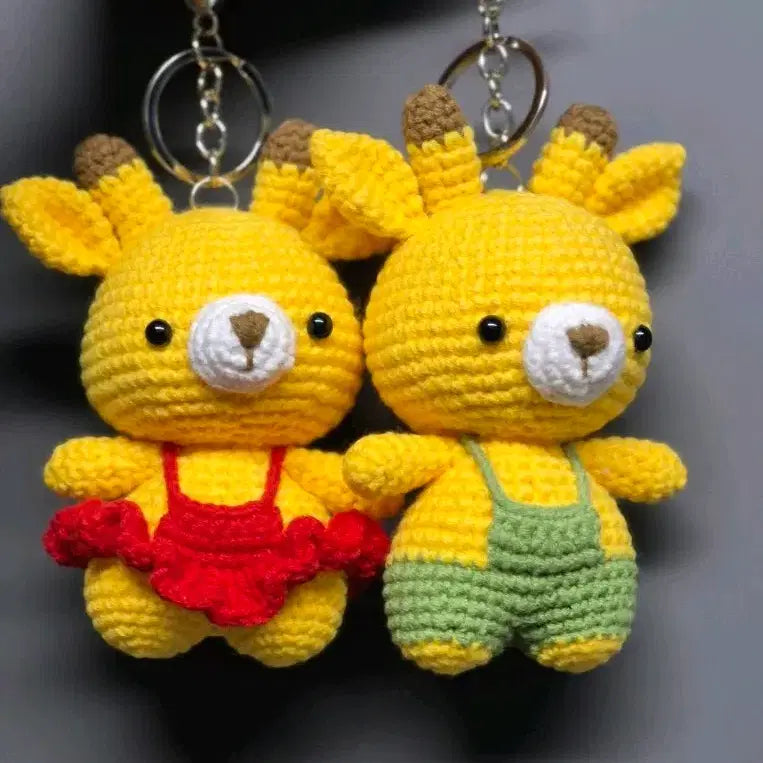 [BUNJANG] Yellow Giraffe Couple Keychain / 노랑깜찍이 기린 키링