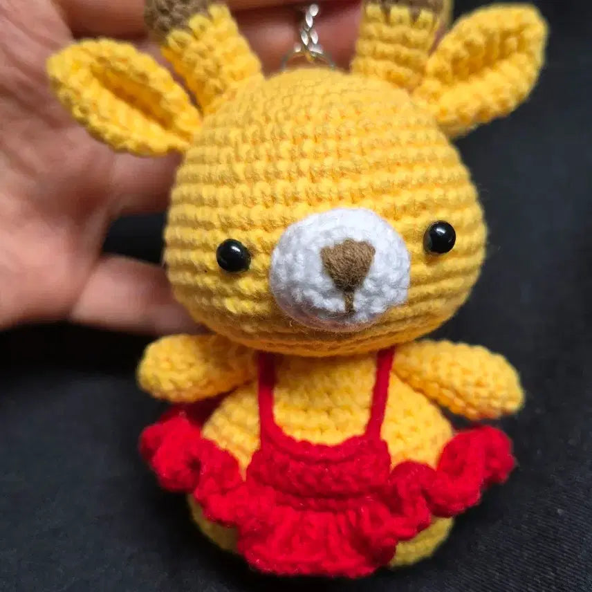 [BUNJANG] Yellow Giraffe Couple Keychain / 노랑깜찍이 기린 키링
