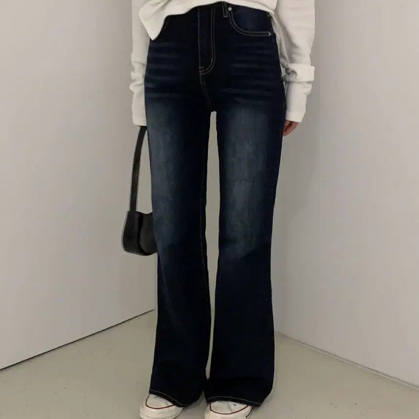 [BUNJANG] Unusually Every Semi Bootcut Denim Dark Blue L / 언유즈얼리 에브리 세미 부츠컷 데님 다크 진청 L 노멀