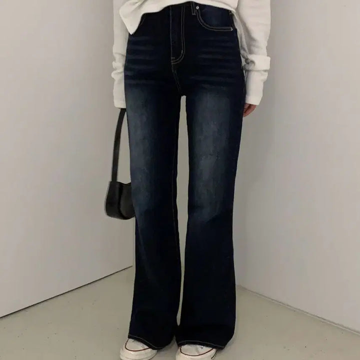 [BUNJANG] Unusually Every Semi Bootcut Denim Dark Blue L / 언유즈얼리 에브리 세미 부츠컷 데님 다크 진청 L 노멀