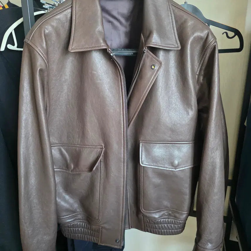 [BUNJANG] SEW A2 Leather Jacket Dark Brown / SEW A-2 a2 레더 자켓 다크 브라운 | Size 1