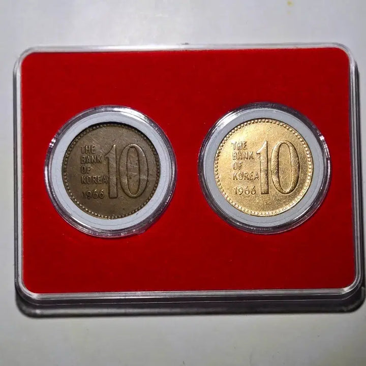 [BUNJANG] 1966 Bank of Korea 10 Won Coin Set (Used, Cleaned) / 1966년 한국은행 10원 동전 세트(사용주,세척주)