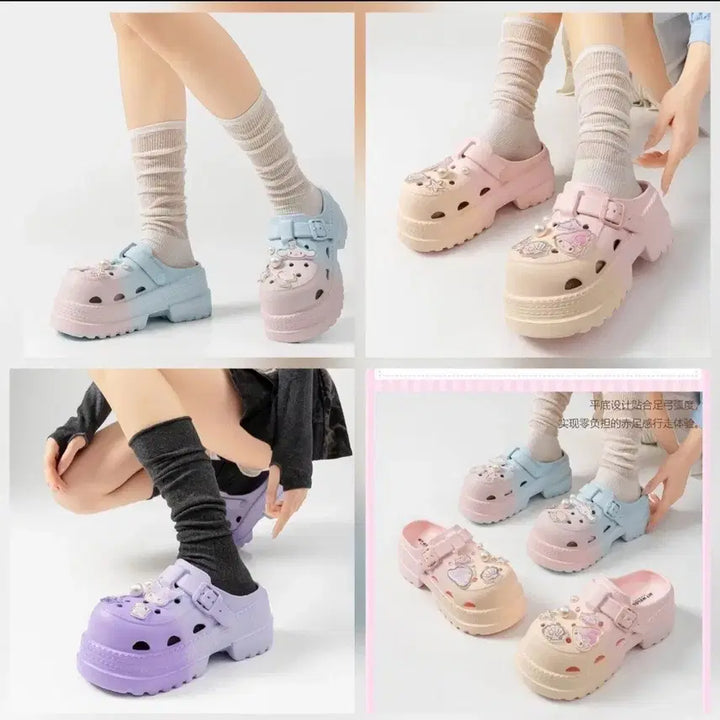 [BUNJANG] Sanrio Crocs Platform Slippers / 산리오 크록스 통굽 슬리퍼 ( 225~230 )정품