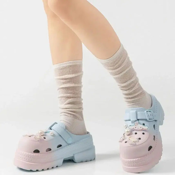 [BUNJANG] Sanrio Crocs Platform Slippers / 산리오 크록스 통굽 슬리퍼 ( 225~230 )정품
