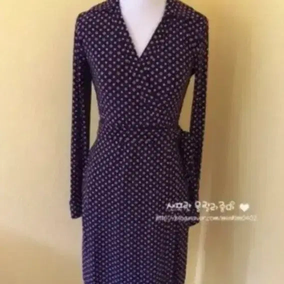 [BUNJANG] Tommy Hilfiger Dot Print Wrap Long Dress / 타미힐피거 랩 스타일 도트 롱 원피스