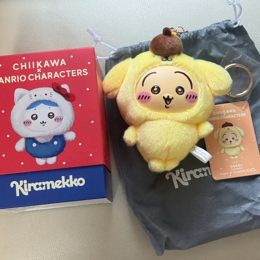 [SOLD OUT] 치이카와 산리오 우사기 키라메코 폼폼푸린 인형 키링