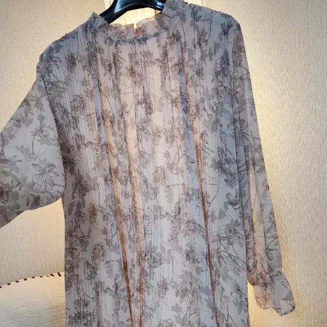 [BUNJANG] Floral Pattern Chiffon Long Dress / 플라워 패턴 쉬폰 롱 원피스