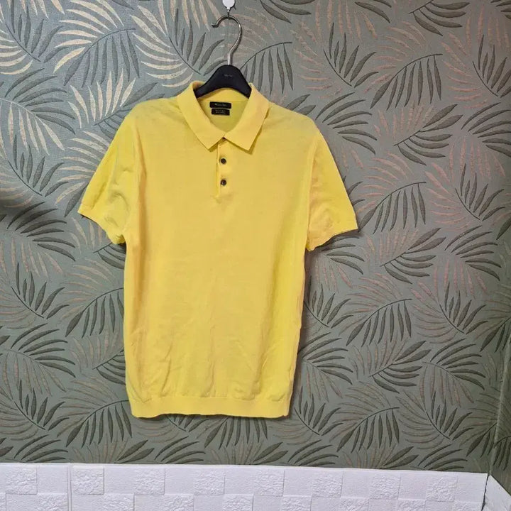 [BUNJANG] Massimo Dutti Yellow Short Sleeve Polo Knit / 마시모두띠 옐로우 반팔 폴로 니트