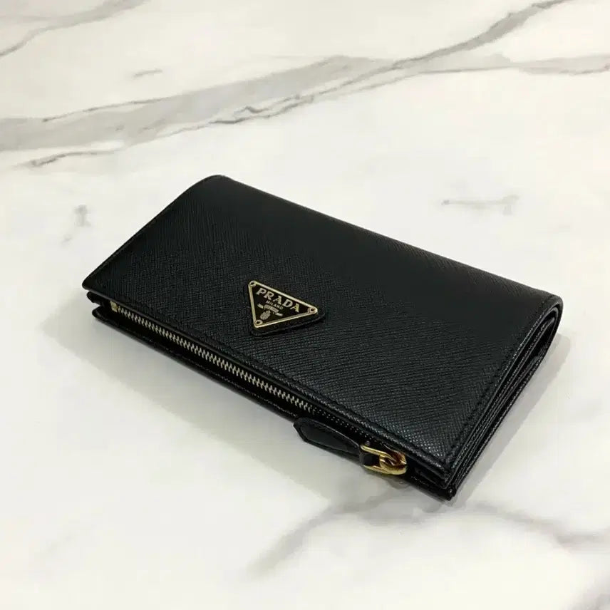 [BUNJANG] Prada Large Saffiano Leather Triangle Logo Zip Long Wallet 1ML009 / 프라다 라지 사피아노 레더 삼각로고 월렛 지퍼 장지갑 1ML009