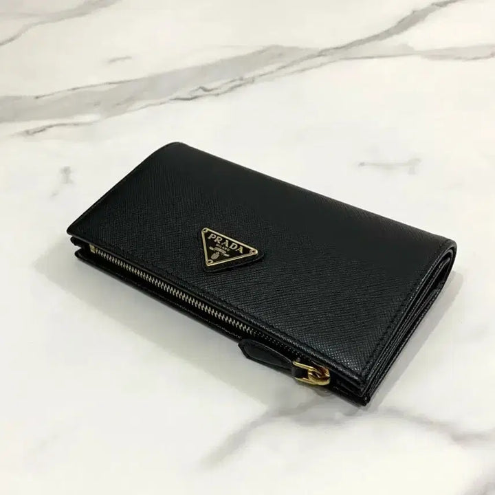 [BUNJANG] Prada Large Saffiano Leather Triangle Logo Zip Long Wallet 1ML009 / 프라다 라지 사피아노 레더 삼각로고 월렛 지퍼 장지갑 1ML009