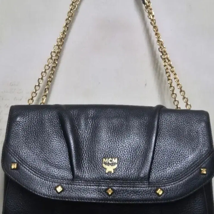 [BUNJANG] MCM Black Leather Shoulder Bag / MCM 블랙 레더 숄더백 체인백