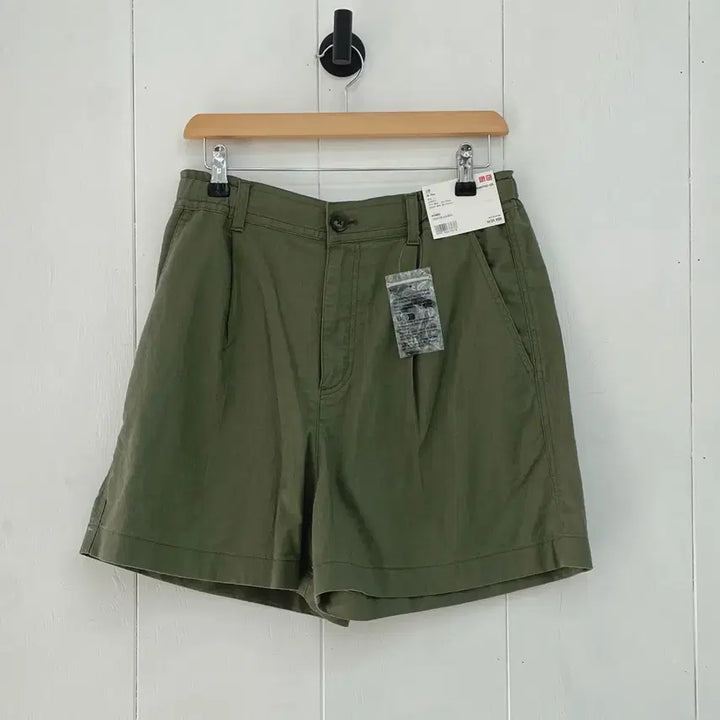 [BUNJANG] Uniqlo Linen Cotton Short Pants Olive Green / 유니클로 리넨 코튼 쇼트 팬츠